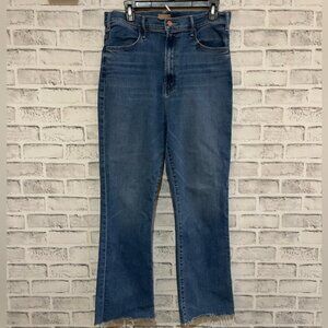 Women’s Mother The Hustler Ankle Fray Jeans Blue Healing Jar Wash, 34